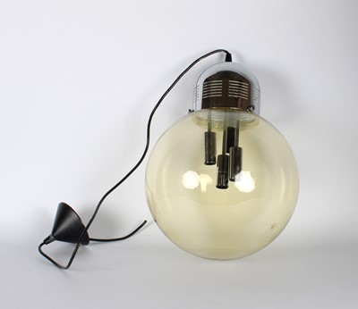 Lot 242 - Very Large Smoked Glass Pendant Lamp