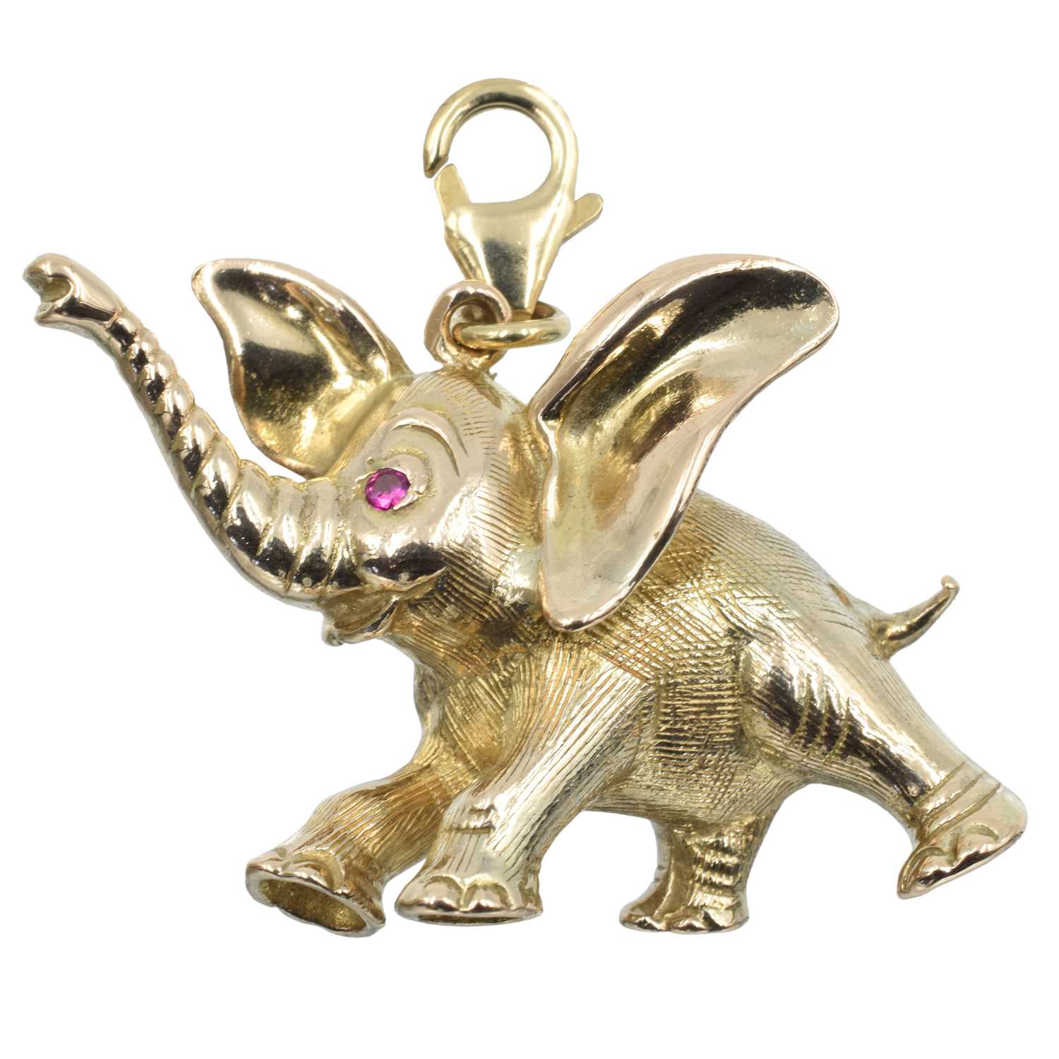Lot A 9ct gold elephant pendant