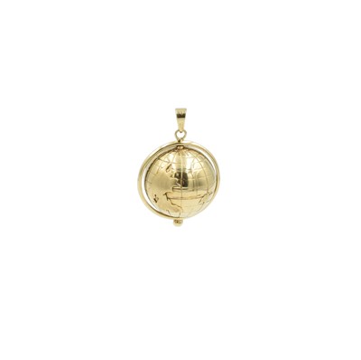 Lot A 14ct yellow gold globe pendant