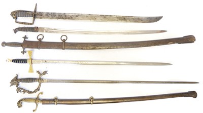 Lot 154 - Six various late 19th / 20th century swords,...