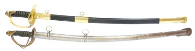 Lot 169 - Reproduction French cavalry sabre and scabbard,...