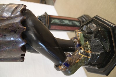 Lot A Rare Pair of 19th Century Venetian 'Blackamoor' Figures on Integral Stands