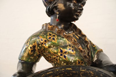 Lot A Rare Pair of 19th Century Venetian 'Blackamoor' Figures on Integral Stands