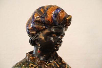 Lot A Rare Pair of 19th Century Venetian 'Blackamoor' Figures on Integral Stands