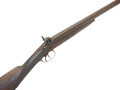 Lot 55 - Percussion 12 bore double barrel shotgun,...
