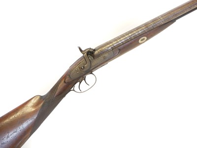 Lot 56 - Percussion 15 bore double barrel shotgun,...