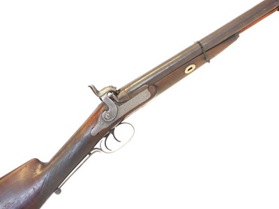 Lot 57 - Percussion 10 bore double-barreled shotgun by...