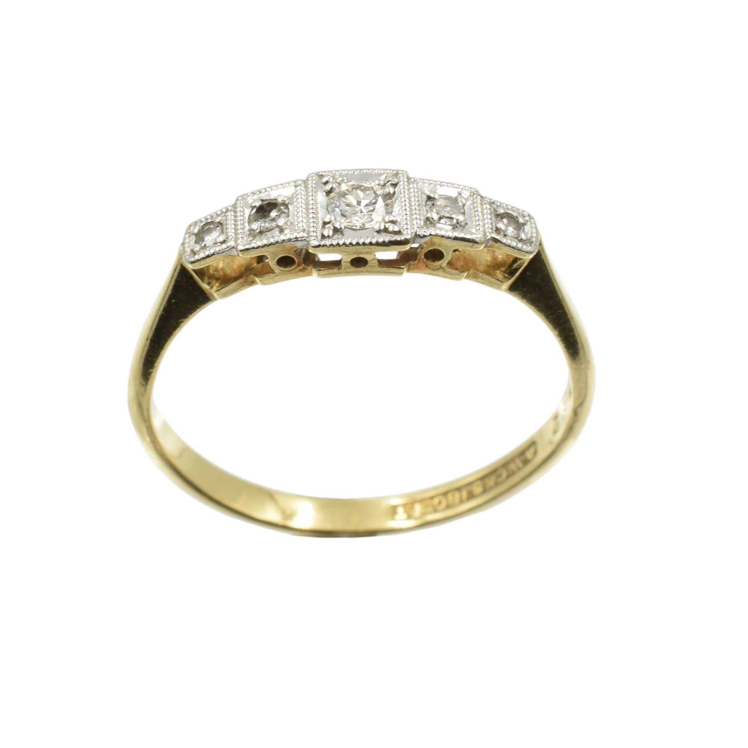 Lot An 18ct gold Edwardian 5-stone art deco ring