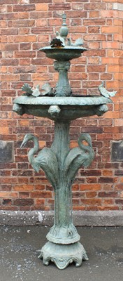 Lot 209 - A Good and Large Cast and Patinated Bronze Fountain
