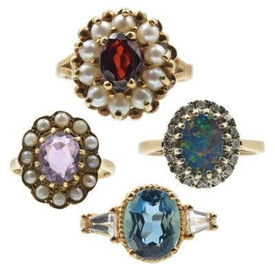 Lot 35 - A Selection of 9ct gold gem-set rings