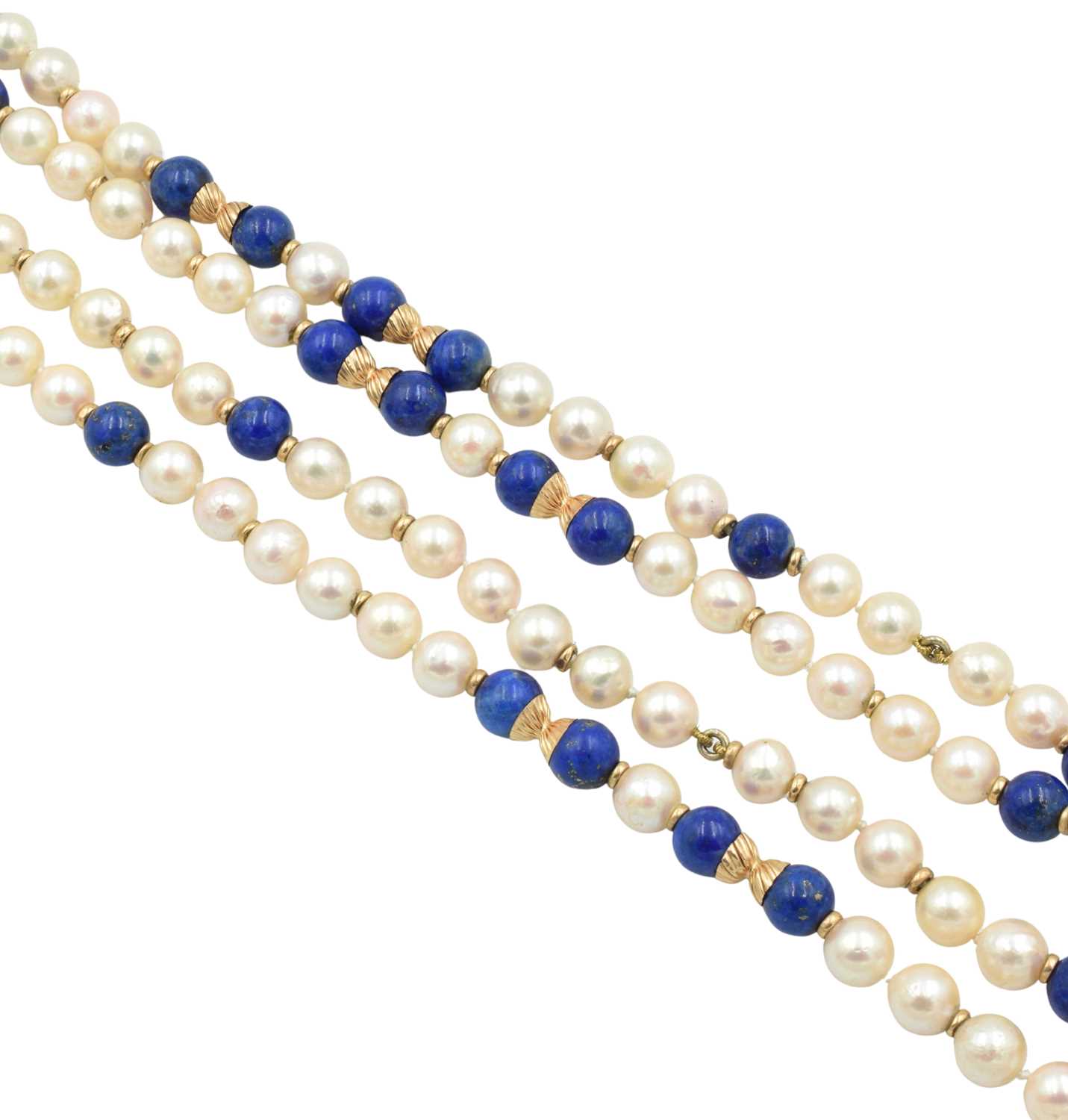 Lot Pearl and lapis lazuli necklace set