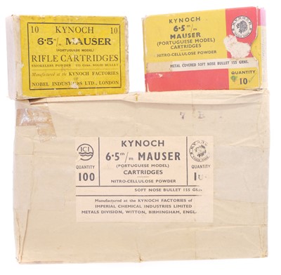 Lot 525 - Kynoch 6.5mm Mauser Portuguese model...