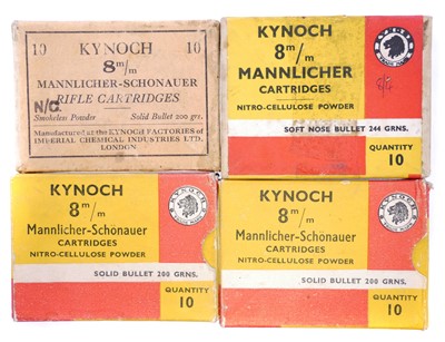 Lot 528 - Kynoch 8mm Mannlicher ammunition, 40 rounds in...