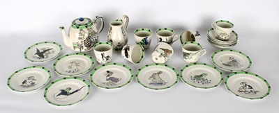 Lot An Early 20th Century Pottery Tea Service with Whimsical Decoration