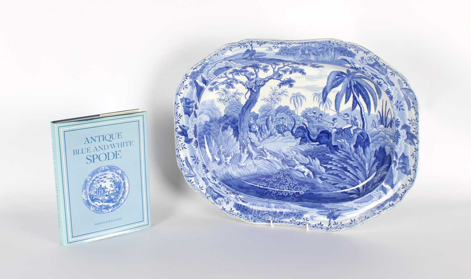 Lot A Large and Rare "Shooting a Leopard in a Tree" Serving Dish by Spode
