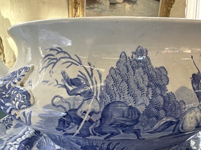 Lot 107 - A Large "Hunting a Buffalo" Soup Tureen, Ladle and Stand by Spode