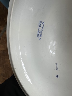 Lot 107 - A Large "Hunting a Buffalo" Soup Tureen, Ladle and Stand by Spode