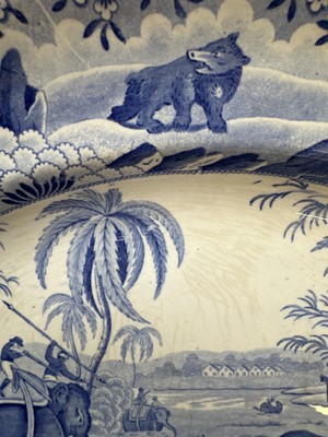 Lot 107 - A Large "Hunting a Buffalo" Soup Tureen, Ladle and Stand by Spode