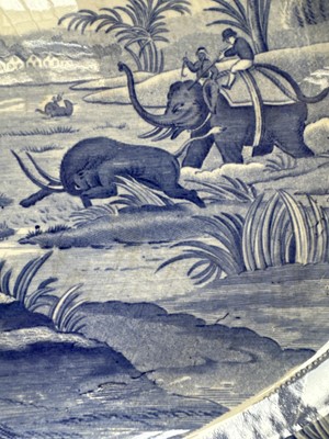 Lot 107 - A Large "Hunting a Buffalo" Soup Tureen, Ladle and Stand by Spode