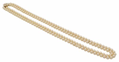 Lot 142 - A Double-strand akoya pearl necklace