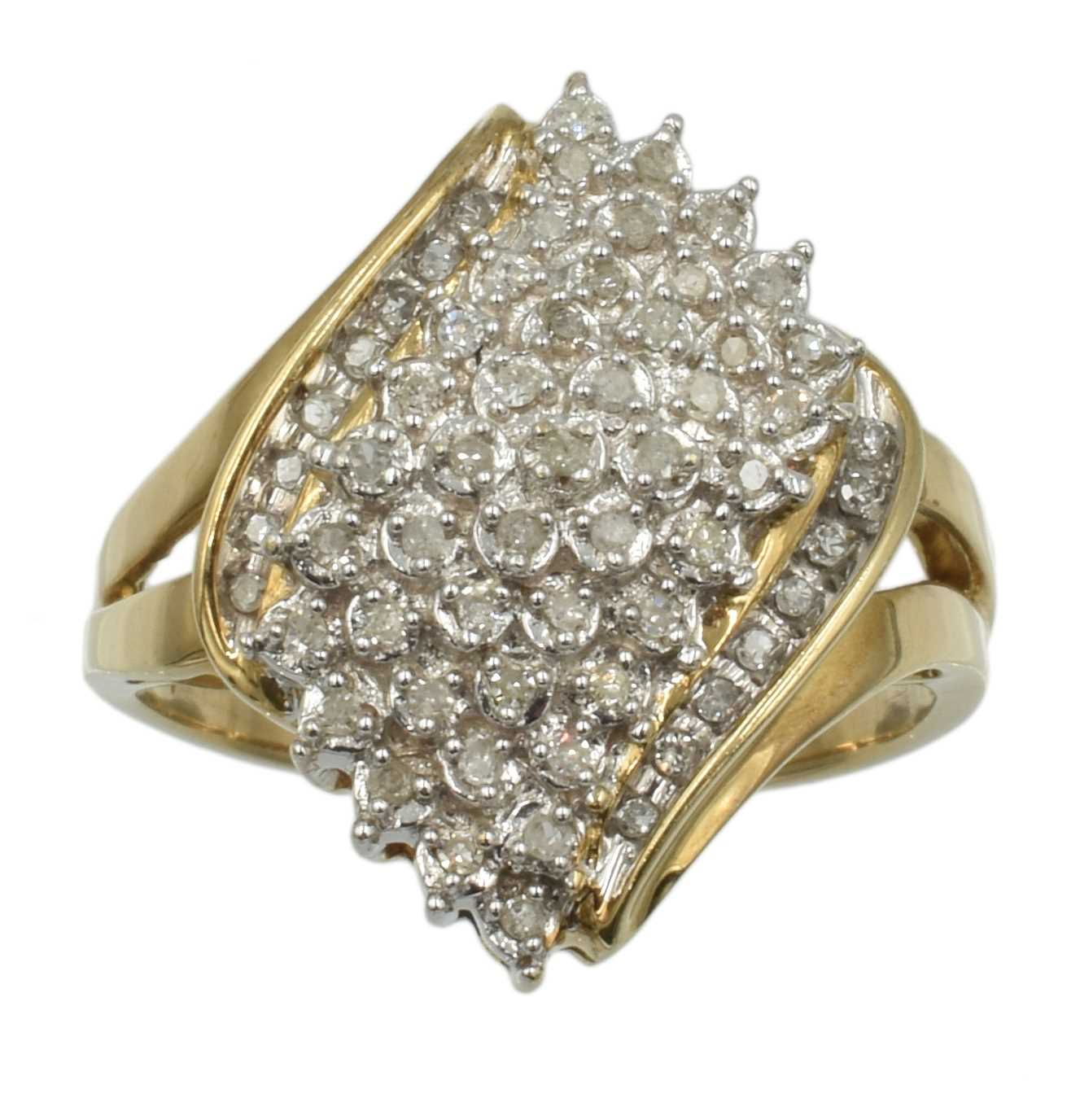Lot A 9ct gold diamond cluster ring