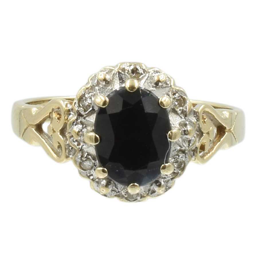 Lot 16 - A 9ct gold sapphire and diamond halo ring set
