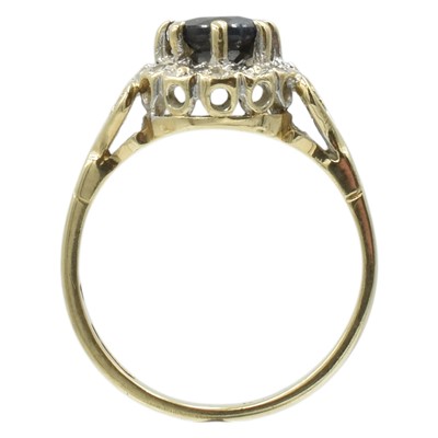 Lot 16 - A 9ct gold sapphire and diamond halo ring set