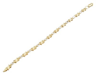 Lot A 9ct gold and cubic zirconia bracelet
