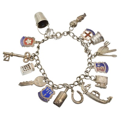 Lot 68 - Two white metal bracelets