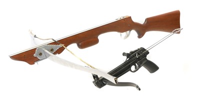 Lot Hand-made 20th century crossbow, with 35inch...