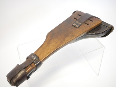 Lot Artillery Luger shoulder stock and holster rig,...