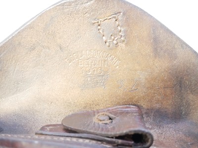 Lot WWI Luger PO8 Luger holster, dated 1916 and...