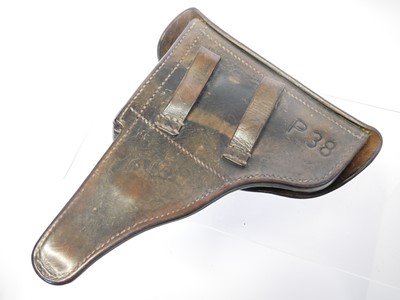Lot WWII Walther P38 holster and spare magazine,...