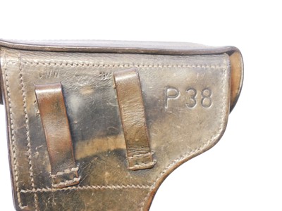 Lot WWII Walther P38 holster and spare magazine,...