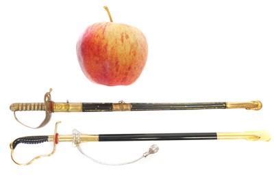 Lot Two miniature swords, one a copy of an 1822...