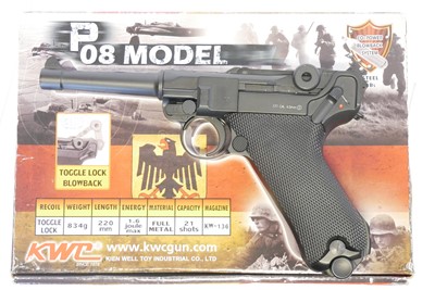 Lot KWC .177 Luger P08 blow back air pistol,...