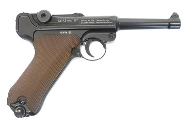 Lot Gletcher .177 Luger P08 blow back air pistol,...