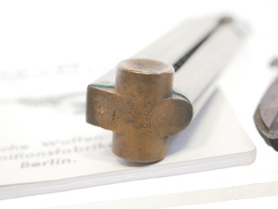 Lot Luger P08 magazine with wood base, also a pair...