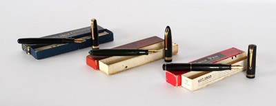 Lot A Group of Three Mid-20th Century Fountain Pens with 14ct Gold Nibs