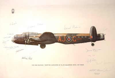 Lot Dambusters signed Lancaster print after Keith...