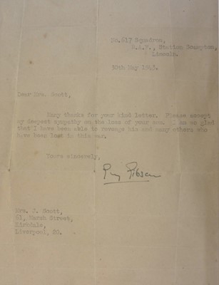 Lot Guy Gibson R.A.F. No.617 Squadron autographed...