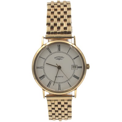 Lot 261 - Gentlemen's gold-plated Rotary wristwatch
