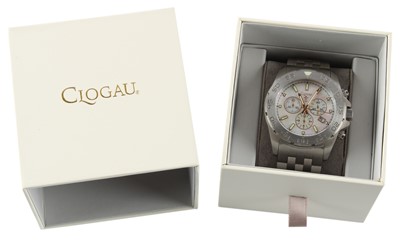 Lot 248 - A Welsh Clogau WRU Mother of Pearl Stainless Steel Gents Wristwatch