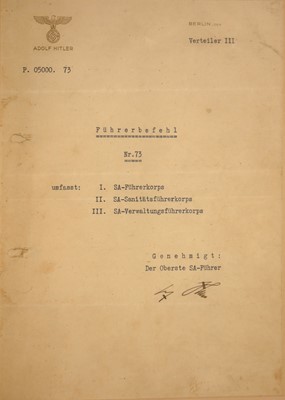 Lot Framed German Third Reich Führerbefehl or...