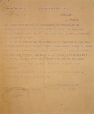 Lot End of World War II, message from the...