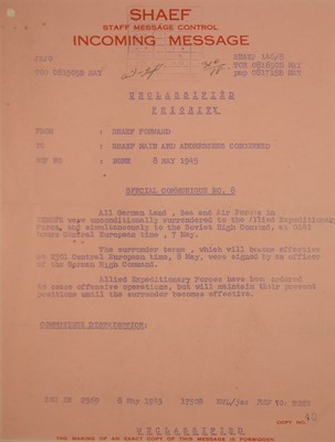 Lot End of WWII SHAEF (Supreme Headquarters,...