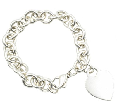 Lot 206 - A Tiffany & Co. sterling silver heart bracelet