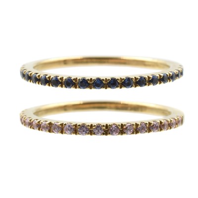 Lot 52 - Two cubic zirconia eternity bands, set in 9ct gold