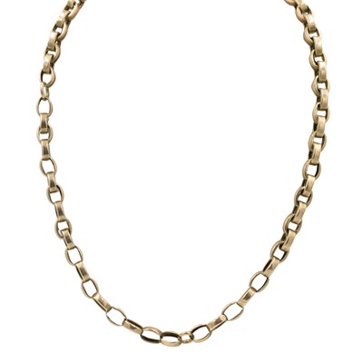 Lot 185 - A 9ct gold belcher link chain