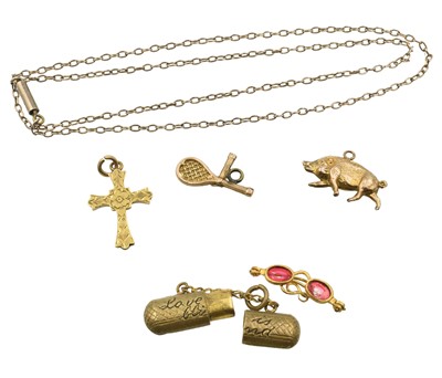 Lot 51 - A selection of antique gold items